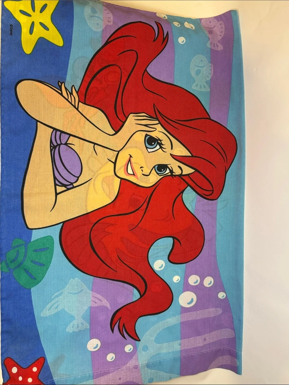 Vintage 90s Disney The Little Mermaid Standard Pillowcase